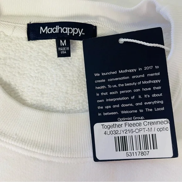 MADhappy RARE Pink and White Crewneck sweatshirt NWT - Picture 5 of 12